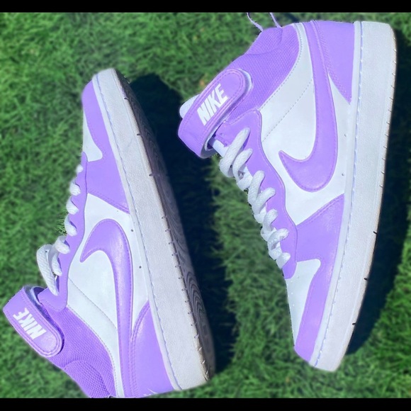 LILAC NIKE COURT BOROUGH MID 2 CUSTOM SHOES - Picture 1 of 3